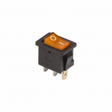 Выключатель клавишный 250V 6А (3с) ON-OFF желтый с подсветкой Mini | 36-2152 | REXANT