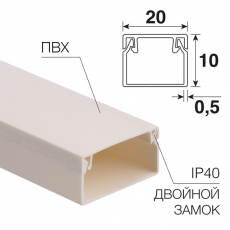 Кaбель-канал 20х10 мм, белый (100 м/уп.) | 28-2010-2 | REXANT |