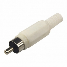 Разъем штекер RCA белый пайка | 14-0401 | REXANT