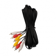 Шнур 3 RCA - 3 RCA, длина 5 метров, черный | 17-0205 | REXANT