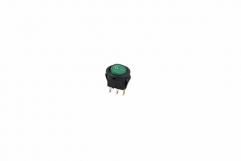Выключатель клавишный круглый 250V 3А (3с) ON-OFF зеленый с подсветкой Micro | 36-2533 | REXANT