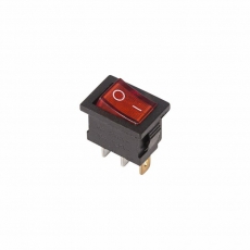 Выключатель клавишный 250V 6А (3с) ON-OFF красный с подсветкой Mini | 36-2150 | REXANT
