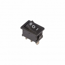 Выключатель клавишный 250V 6А (3с) ON-OFF-ON черный с нейтралью Mini | 36-2145 | REXANT