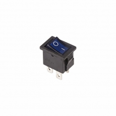 Выключатель клавишный 250V 6А (4с) ON-OFF синий с подсветкой Mini | 36-2191 | REXANT