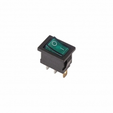 Выключатель клавишный 250V 6А (3с) ON-OFF зеленый с подсветкой Mini | 36-2153 | REXANT