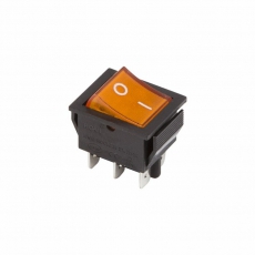 Выключатель клавишный 250V 15А (6с) ON-ON желтый с подсветкой | 36-2353 | REXANT