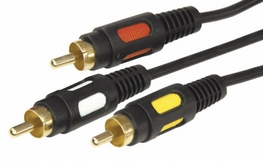 Шнур 3 RCA - 3 RCA, длина 3 метра, черный (GOLD) | 17-0214 | REXANT
