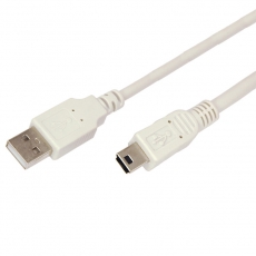 Кабель mini USB (male) штекер - USB-A (male) штекер, длина 0,2 метра, белый (PE пакет) | 18-1131 | REXANT