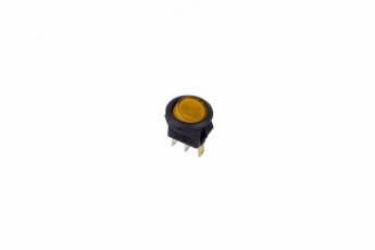 Выключатель клавишный круглый 250V 3А (3с) ON-OFF желтый с подсветкой Micro | 36-2532 | REXANT