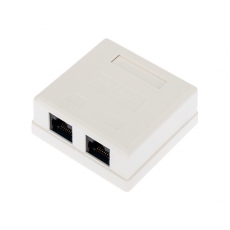 Рoзетка компьютерная внешняя, 2-порта RJ-45 (8P8C), UTP неэкранированная, категория 6, | 03-0136 | REXANT