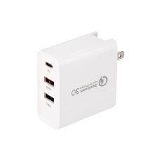 Сетевое зарядное устройство REXANT 2xUSB+USB Type-С, переходник + адаптер, 48W белое |18-2214 | REXANT