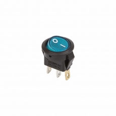 Выключатель клавишный круглый 250V 3А (3с) ON-OFF синий с подсветкой Micro | 36-2531 | REXANT