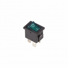 Выключатель клавишный 250V 6А (4с) ON-OFF зеленый с подсветкой Mini | 36-2193 | REXANT
