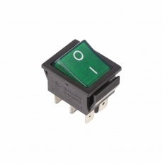 Выключатель клавишный 250V 15А (6с) ON-ON зеленый с подсветкой | 36-2352 | REXANT