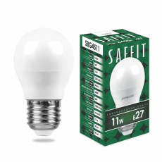 Лампа светодиодная SBG4511 11W 6400K 230V E27 G45 | 55141 | SAFFIT