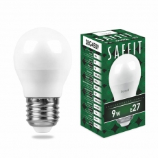 Лампа светодиодная SBG4509 9W 4000K 230V E27 G45 | 55083 | SAFFIT