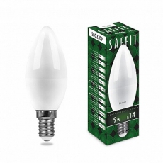 Лампа светодиодная SBC3709 9W 4000K 230V E14 C37 свеча | 55079 | SAFFIT