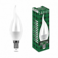 Лампа светодиодная SBC3711 11W 4000K 230V E14 C37T свеча на ветру | 55134 | SAFFIT