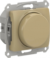 GLOSSA СВЕТОРЕГУЛЯТОР (диммер) повор-нажим, LED, RC, 315Вт, мех., ТИТАН | GSL000430 | Schneider Electric