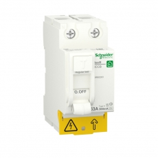 RESI9 ВЫКЛЮЧАТЕЛЬ ДИФФЕРЕНЦИАЛЬНОГО тока (УЗО) 63А 2P 300мА тип A-S | R9R65263 | Schneider Electric