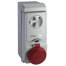 НАСТЕННАЯ РОЗЕТКА UNIKA С ДЕРЖ ПРЕДОХР 16A 3PNE 380-415 IP65 | 83186 | Schneider Electric