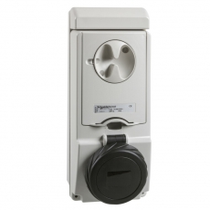 НАСТЕННАЯ РОЗЕТКА UNIKA С ДЕРЖ ПРЕДОХР 16A 3PNE 480-500 IP65 | 83188 | Schneider Electric