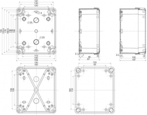 Коробка пластиковая 192x164x87 ABS | NSYTBS19168 | Schneider Electric