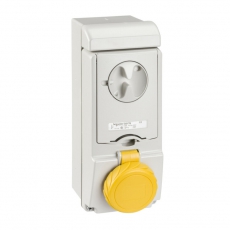НАСТЕННАЯ РОЗЕТКА UNIKA С ДЕРЖ ПРЕДОХР 16A 2P-E 100-130 IP65 | 83178 | Schneider Electric