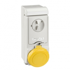 НАСТЕННАЯ РОЗЕТКА UNIKA С ДЕРЖ ПРЕДОХР 32A 2PE 100-130 IP65 | 83189 | Schneider Electric