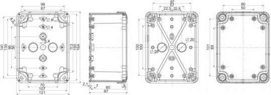 Коробка пластиковая 164X121X87 ABS | NSYTBS16128 | Schneider Electric