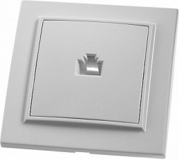 PST00-9007-01 Розетка компьютерная 1-местная RJ-45, серия Эрна, белый | 39047 | STEKKER