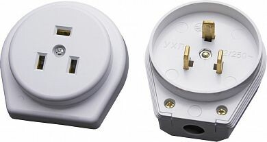 PPG32-50-20 Вилка с розеткой разборные скрытой установки для плит с/з, 250В, 32А, белый | 39016 | STEKKER