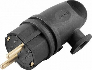 RPG16-21-442 Вилка угловая с/з, каучук 250В, 16A, IP44, серия Одри (В 16-002), черный | 32749 | STEKKER