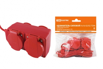 Удлинитель силовой Уз16-02/02 (с крышками IP44, 4 места/10м КГ3х1,5) | SQ1302-0021 | TDM
