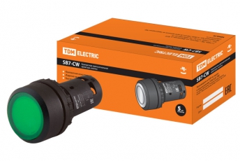 Кнопка SB7-CW3365-24V(LED) d22мм 1з+1р зеленая | SQ0746-0034 | TDM