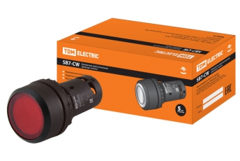 Кнопка SB7-CW3465-24V(LED) d22мм 1з+1р красная | SQ0746-0036 | TDM