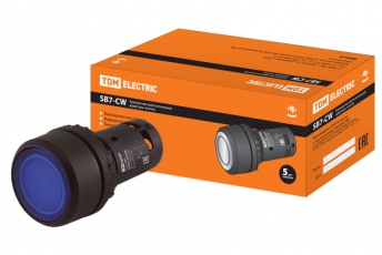 Кнопка SB7-CW3661-220V(LED) d22мм 1з, синяя | SQ0746-0031 | TDM