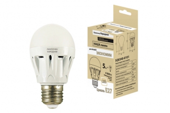 Лампа светодиодная LED 5Вт Е27 220В 4000К НЛ-LED-A60 Народная груша | SQ0340-0101 | TDM