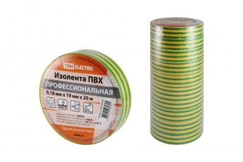 Изолента ПВХ профессиональная 0,18х19мм Желто-зеленая 20м | SQ0526-0067 | TDM