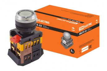 Кнопка ABLFS-22 прозрачн. d22мм неон/230В 1з+1р  | SQ0704-0033 | TDM