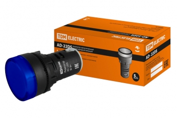 Лампа AD-22DS(LED)матрица d22мм синий 36В AC/DC  | SQ0702-0027 | TDM