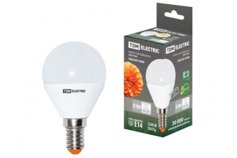 Лампа светодиодная LED 5Вт E14 220В 3000К FG45 шар | SQ0340-0008 | TDM