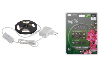 Комплект светодиодной ленты SMD2835-60 LED/м-12 В-4,8 Вт/м-IP20-6000 К (3 м), 18 Вт  | SQ0331-0224 | TDM