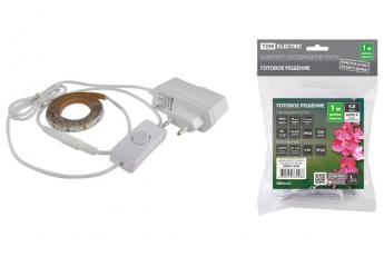 Комплект светодиодной ленты SMD2835-60 LED/м-12 В-4,8 Вт/м-IP65-6000 К (1 м), 6 Вт  | SQ0331-0234 | TDM