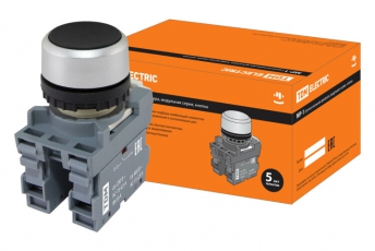 Кнопка MP1-20B в сборе d22мм 1з+1р черная | SQ0747-0006 | TDM