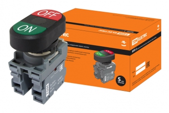 Кнопка двойная MPD3-11В (зеленая/красная) в сборе d22мм (ON/OFF) | SQ0747-0044 | TDM