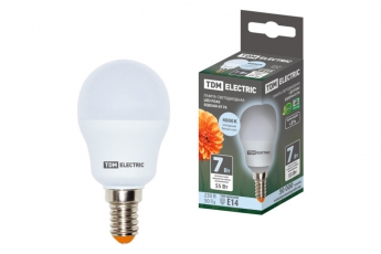 Лампа светодиодная LED 7Вт E14 230В 4000К FG45 шар | SQ0340-0176 | TDM