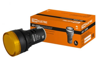 Лампа AD-22DS(LED)матрица d22мм желтый 110В AC/DC  | SQ0702-0030 | TDM