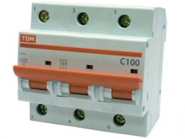 Выключатель автоматический трехполюсный ВА47-100 80А D 10кА | SQ0207-0032 | TDM