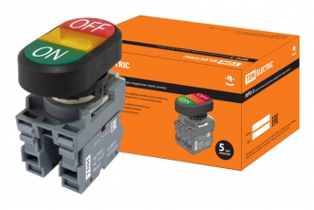 Кнопка двойная MPD3-11Y (зеленая/красная) (LED) в сборе d22мм/24В (ON/OFF) линза желтая | SQ0747-0064 | TDM